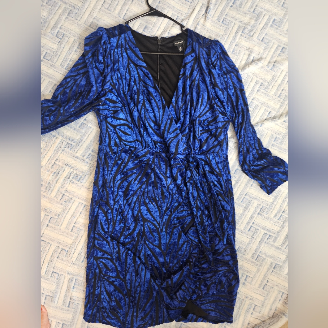 Nwt Blue And Black Zibra Pattern Dress